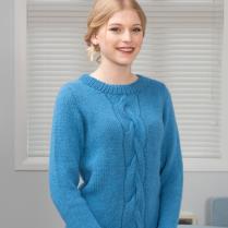 (N1604 Sweater with Large Cable Front)